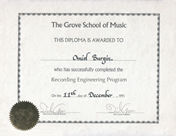 Grove_School of Music, Recording Engineering Diploma