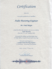 Diploma de Mastering Engineer, Tischmeyer