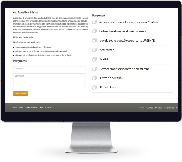 Curso de Áudio - Perguntas e Respostas 
